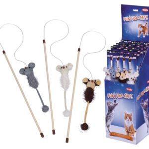 Drillepind med plysmus, display m/ 24 stk.