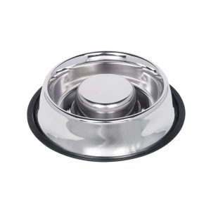 Slowfeeder skål i rustfrit stål, 1,35 l / Ø 30 cm