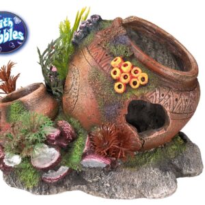 Akvariedekoration - Jar med shells med plants