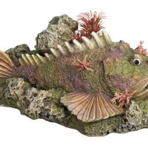 Akvariedekoration - Stone Fish med plants