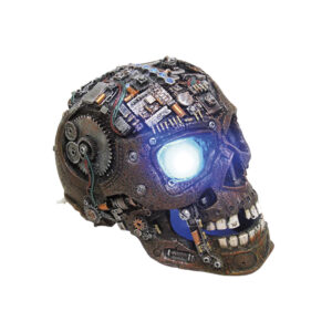 Akvariedekoration - Cyborg Skull med LED
