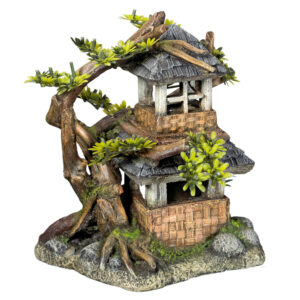 Akvariedekoration - House med Bonsai and plants