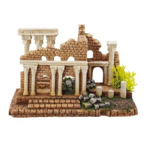 Akvariedekoration - Antique Column med plants