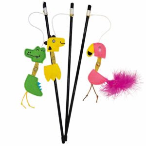 Display 18 stk, Stang zoo dyr med rangle og Catnip