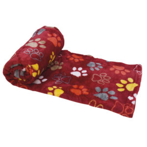 Fleece Plaid "LISSI" bordeaux,100 x 150 cm, Display12 pcs