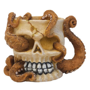 Akvariedekoration SKULL WITH OCTOPUS
