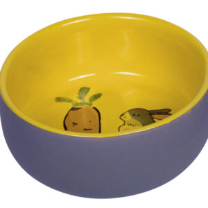 Keramisk gnaver skål "Carrot Plus" grå/gul