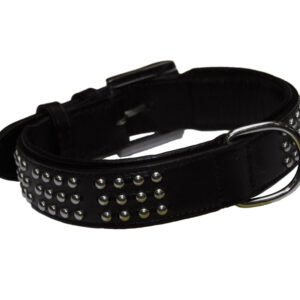 Læderhalsbånd Vinto, sort