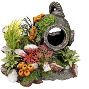 Akvariedekoration - Helmet, med plants