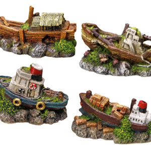 Akvariedekoration - Boats, assortment