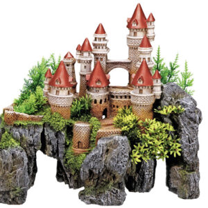 Akvariedekoration - Castle med plants