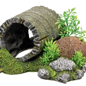Akvariedekoration - Wood Tunnel med plants