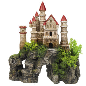 Akvariedekoration - Castle - med plants