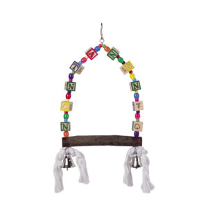 Gynge til fulge med farvede træblokke