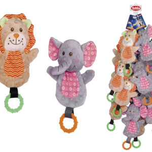 Strip 12 stk. - Plysdyr Løve & Elefant