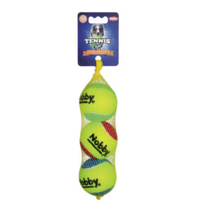 Tennisball assorted M 6,5 cm; Net of 3 pcs