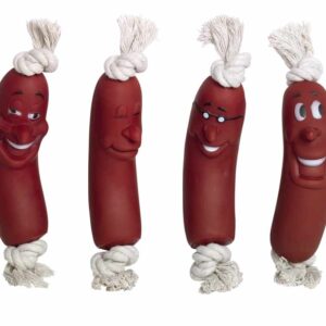 Vinyl legetøj pølser på reb