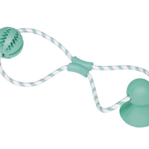 Rubber ball w/ rope 50 cm, Ball: Ø 7 cm