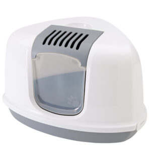 Kattetoilet Nestor Corner, grå/hvid