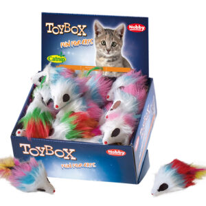 Display pelsmus m/langt hår 36 stk. 7,5cm