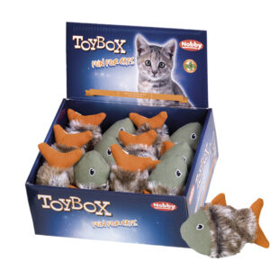 Kattelegetøj, fisk 12 stk (Display)