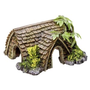 Akvariedekoration - Cottage med plants