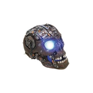 Akvariedekoration - Cyborg Skull med LED
