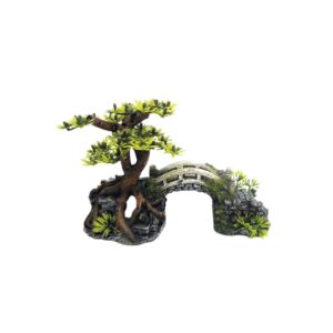 Akvariedekoration - Bridge med Bonsai and plants