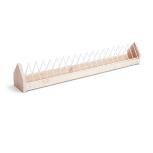 Fodertrug m/tremmegitter, træ, 60 cm (B)