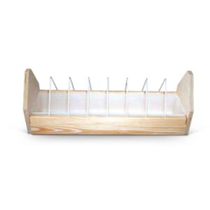 Fodertrug m/plastskål, træ, 100 cm (b)