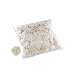 Redemateriale, ublegede bomuldsfibre, råhvid