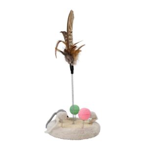 Kattelegetøj med fjeder og fjer