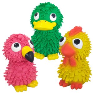 Latex flamingo, kylling og and