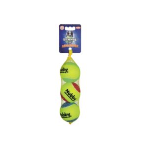 Tennisball assorted M 6,5 cm; Net of 3 pcs