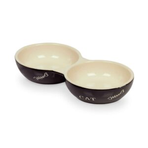 Dobbelt keramikskål "CAT", 23x12x4 cm