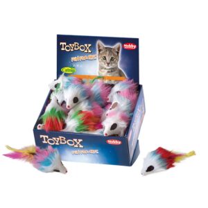 Display pelsmus m/langt hår 36 stk. 7,5cm