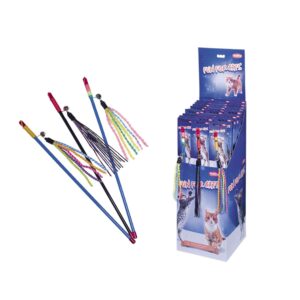 Display, fiskestang m/striber & klokker 36 stk