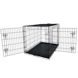 Foldbart transportbur til bil, sort m/plastbakke