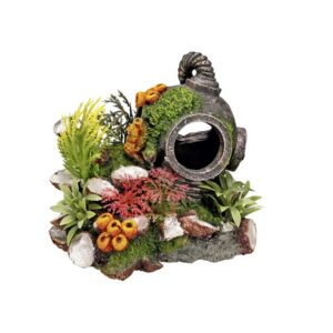 Akvariedekoration - Helmet, med plants