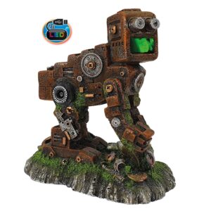 Akvariedekoration - Junk Robot med LED