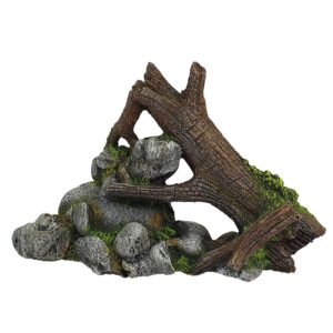 Akvariedekoration - Wood med Rock