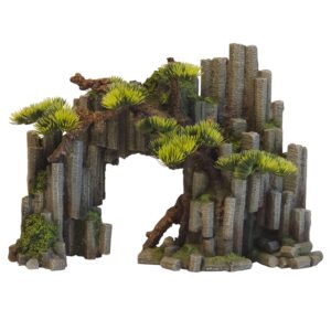 Akvariedekoration ROCK FORMATION med planter