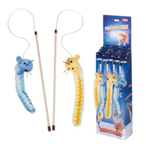 Display 14 stk. - Drillepind med plysmus med Catnip