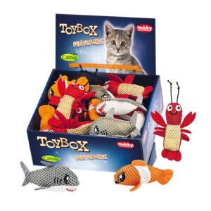 Display 30 stk., stof havdyr med Catnip