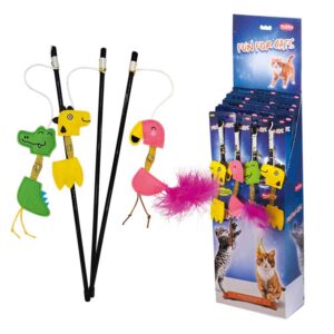 Display 18 stk, Stang zoo dyr med rangle og Catnip