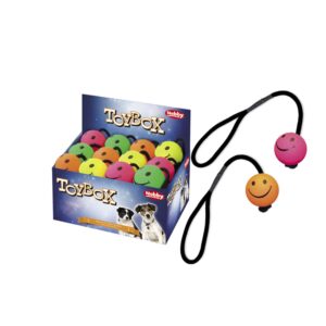 Display 24  stk. - Foam Gummi Smiley bolde med reb