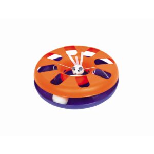 Kattelegetøj m. plysmus og bold, ø 24 cm