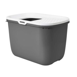 Kattetoilet Hop in, grå & hvid