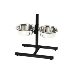 Foderstander m/2 skåle, justerbar